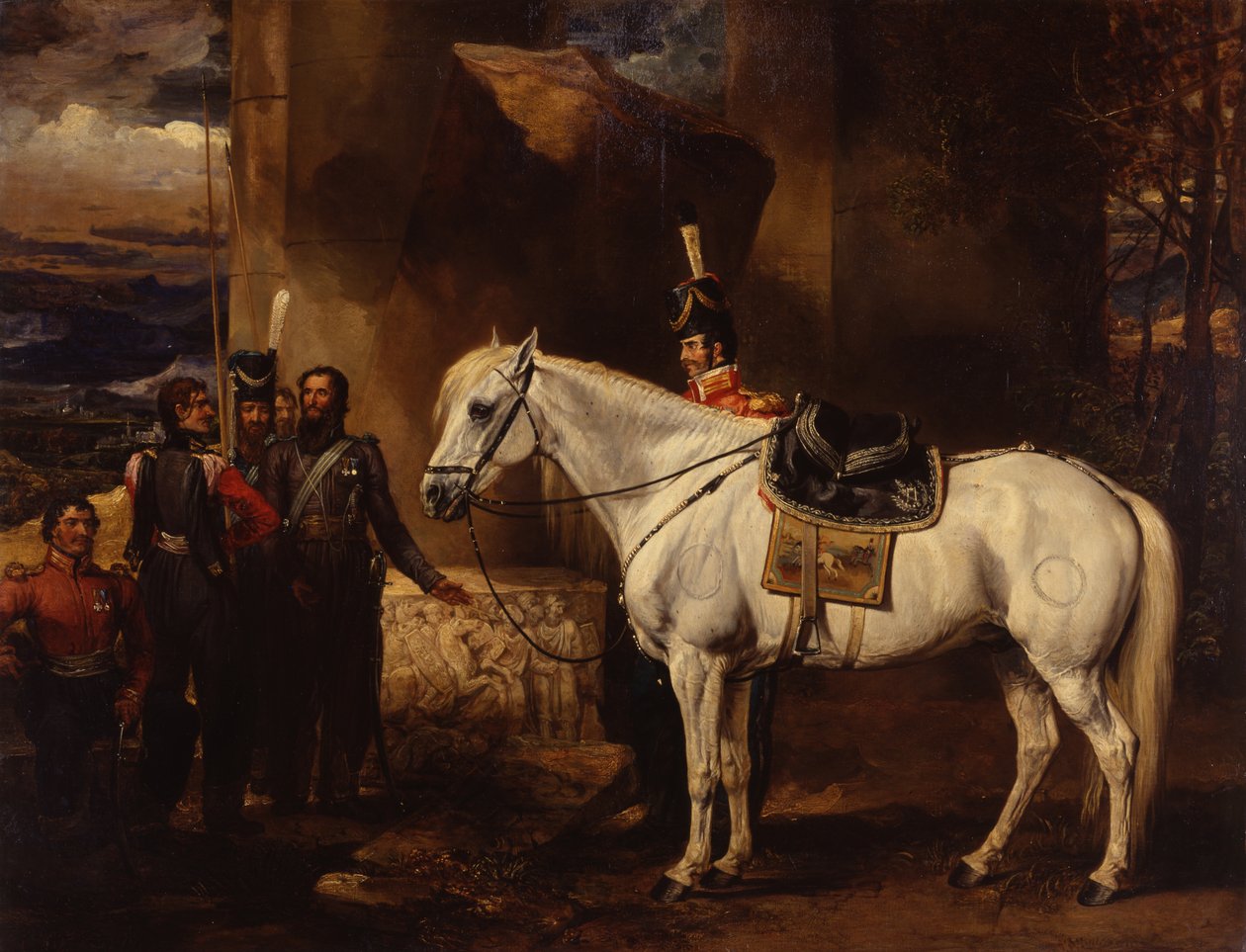 O carregador favorito de Platãoff e cinco de seus cossacos, c.1815 (óleo sobre tela) de James Ward
