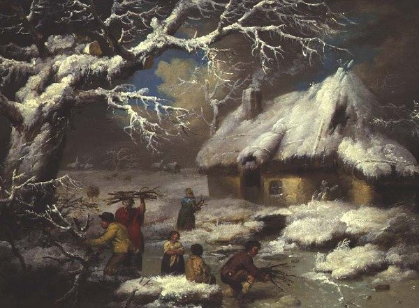 Números que reúnem bichas em uma paisagem de inverno de James Ward