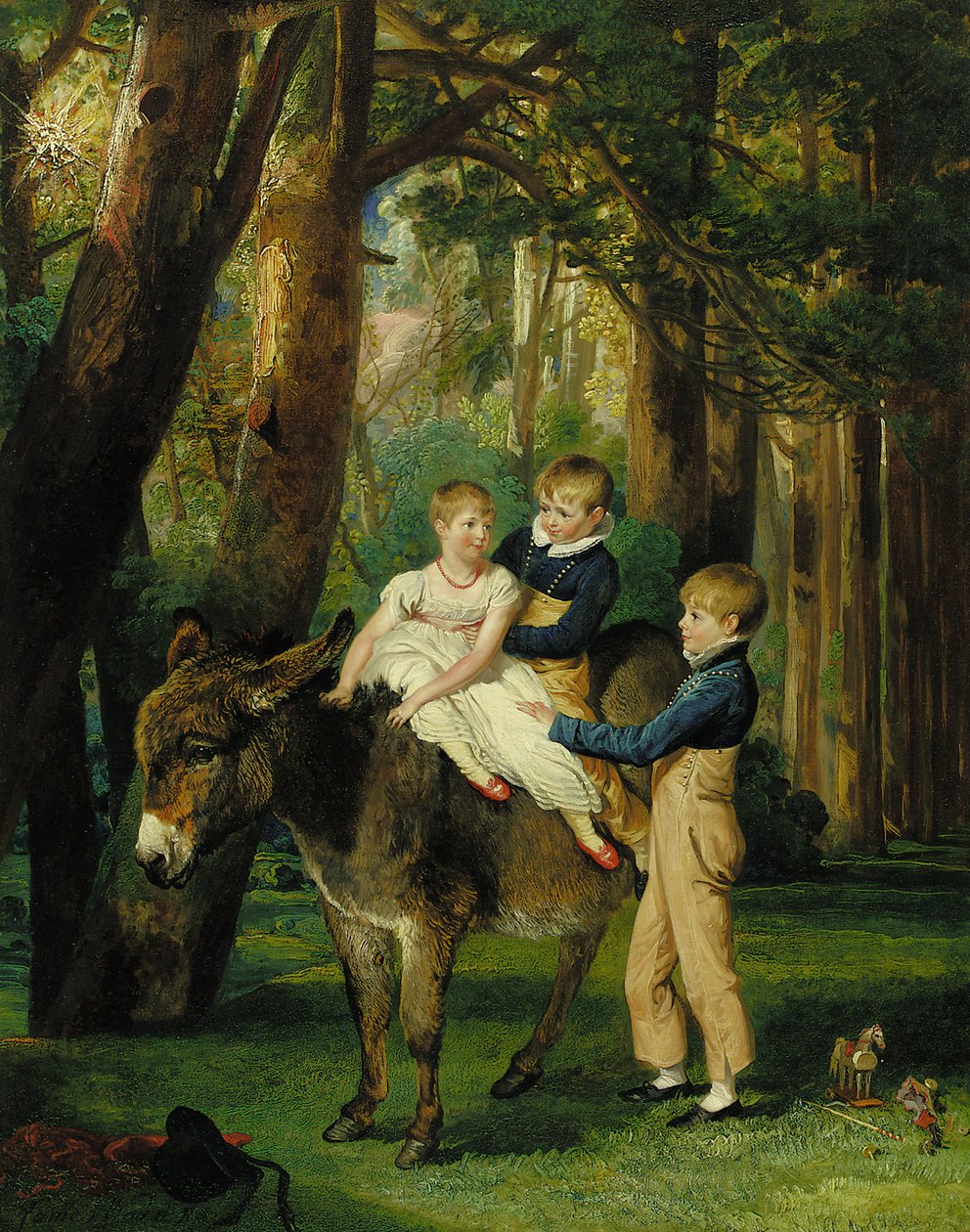 Retrato de grupo de John, Theophilus e Frances Levett, 1811 de James Ward