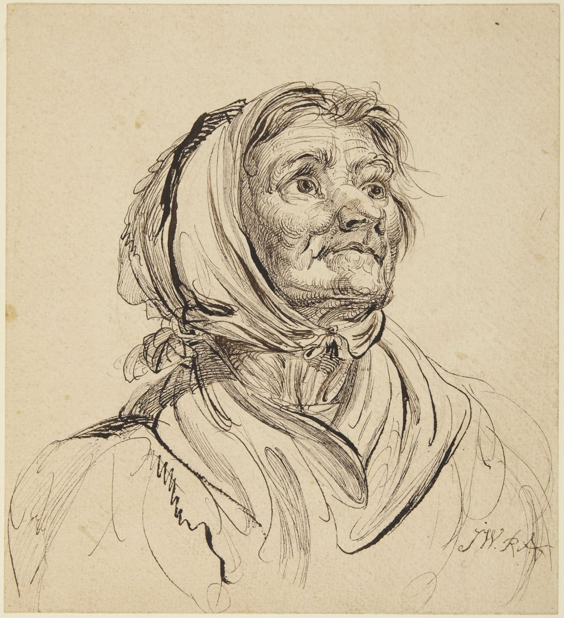 Cabeça de mulher idosa de James Ward