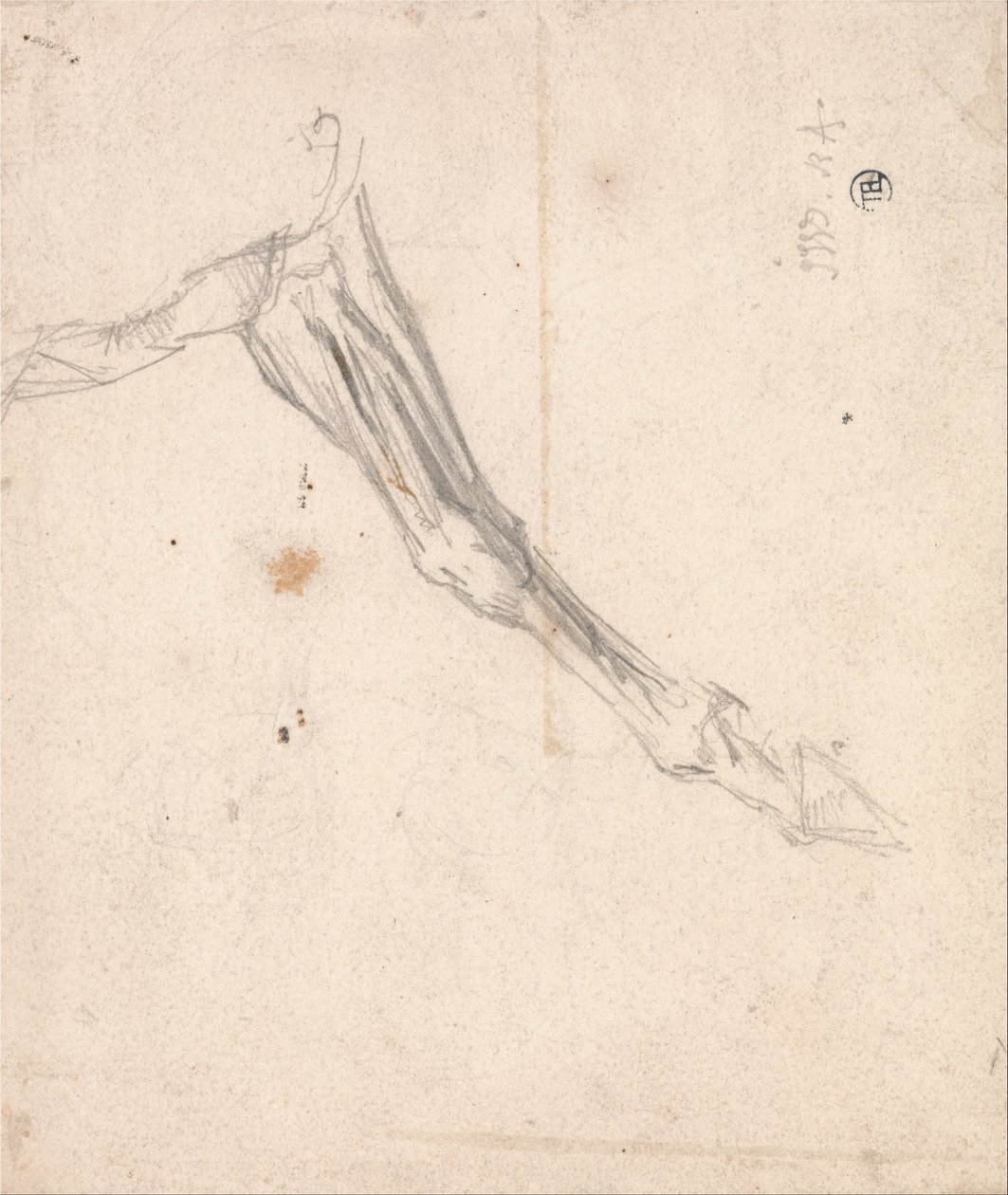 Perna dianteira do cavalo - Possivelmente um estudo para L&39;Amour de Cheval, datado de 1827, na Galeria Tate de James Ward