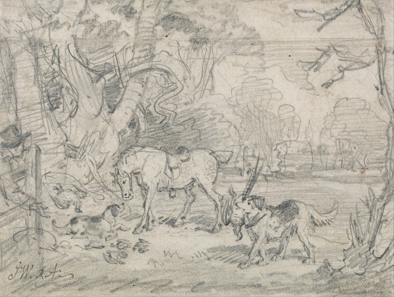 Lord Southampton&39;s Shooting Pony, com Sailor, His Retriever, e Rover, His Spaniel de James Ward