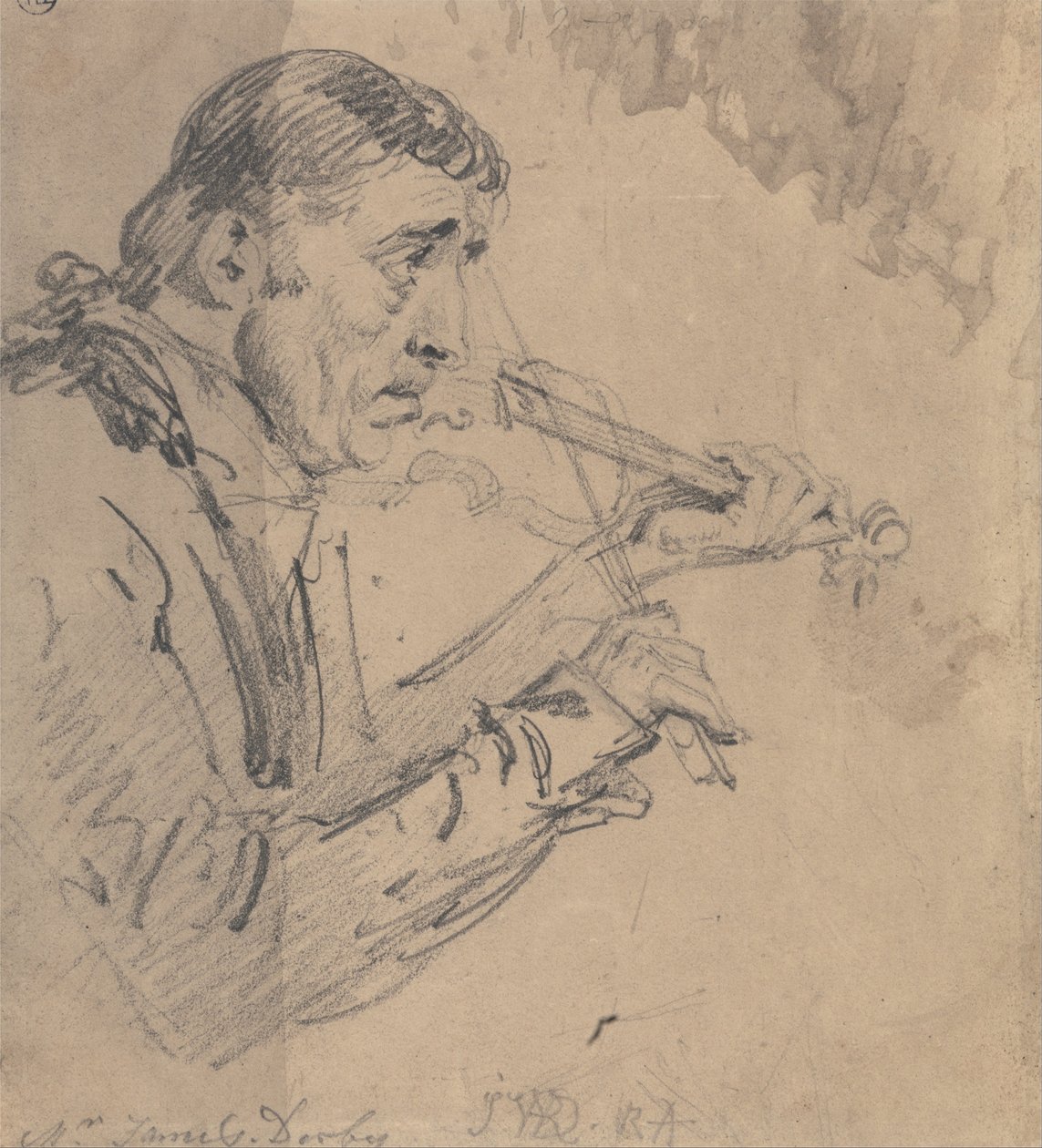 O Sr. James Derby a tocar violino de James Ward