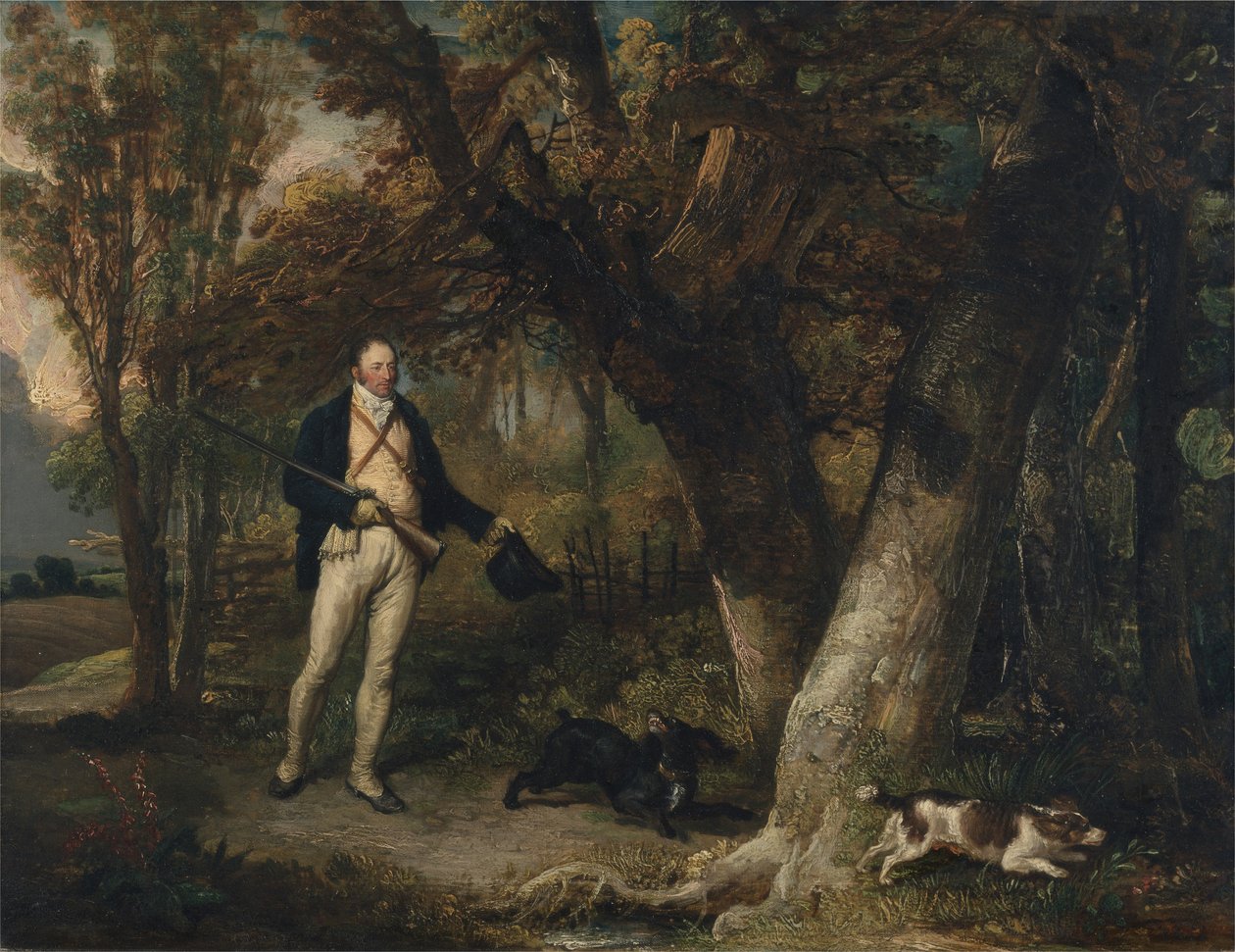 Retrato do Rev. Thomas Levett e Cães Favoritos, Tiro de Galo de James Ward