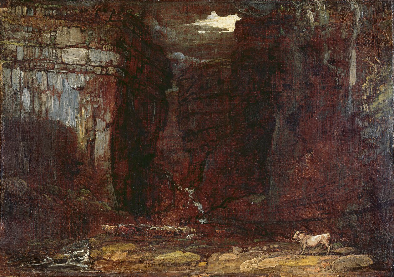 Estudo para &39;Gordale Scar&39;, c.1811-13 (óleo sobre tela) de James Ward