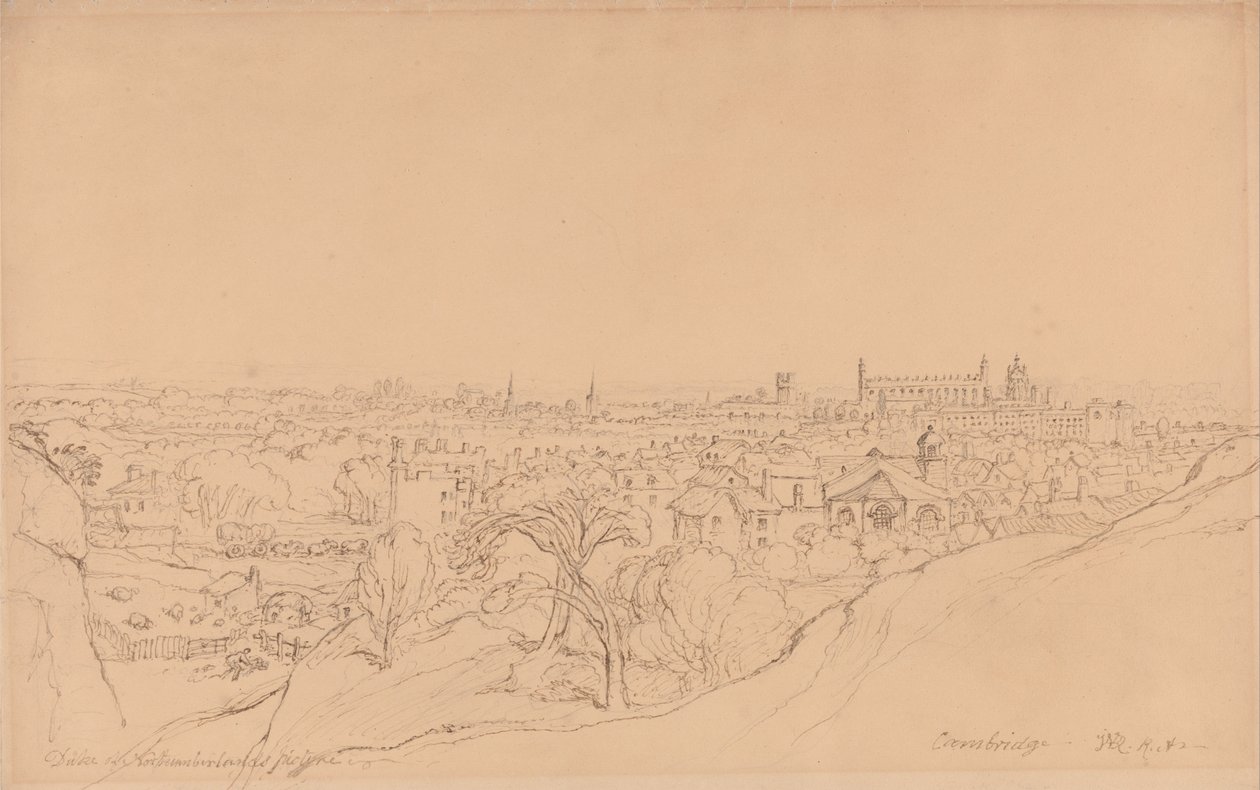 Estudo para a vista de Cambridge a partir de Castle Hill de James Ward