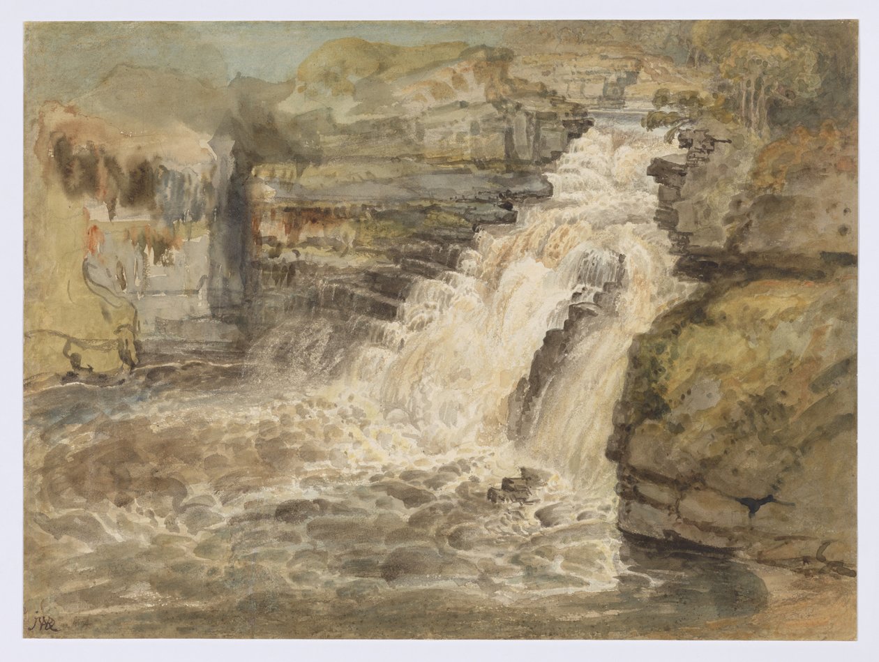 As cataratas do Clyde após uma inundação de James Ward