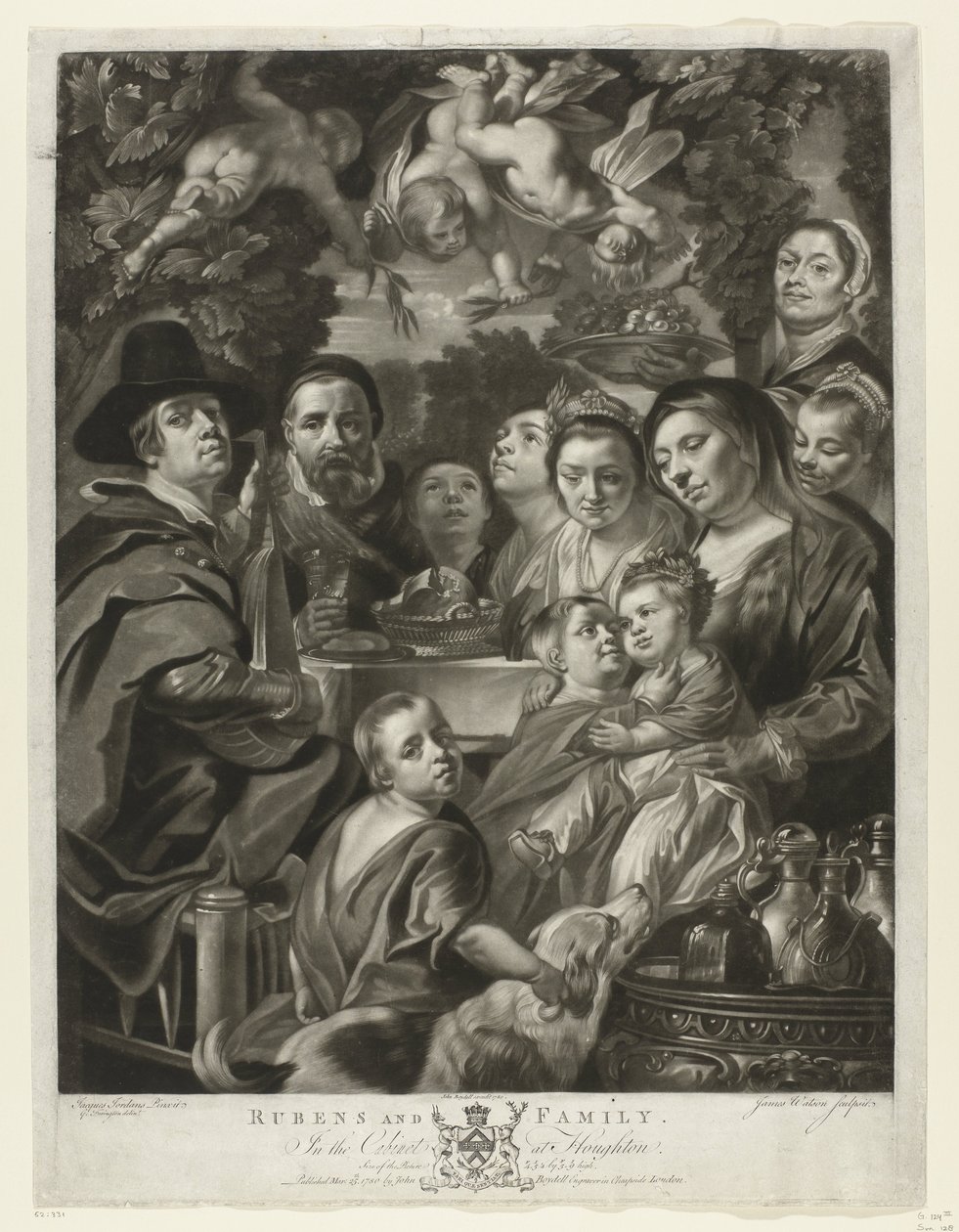 Retrato de Jacques Jordaens com os seus pais, irmãos e irmãs
Rubens e Família (título sobre o objecto)
Pinturas de The Houghton Gallery (título da série)
A Galeria Houghton (título da série) de James Watson (prentmaker)