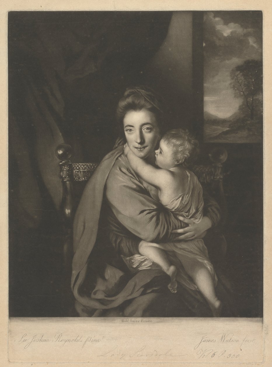Caroline Curzon (née Colyear), Lady Scarsdale, e o seu Filho, Honorável John Curzon de James Watson