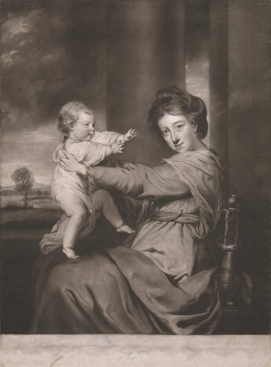 Caroline Duquesa de Marlborough com Lady Caroline Spencer A sua filha de James Watson