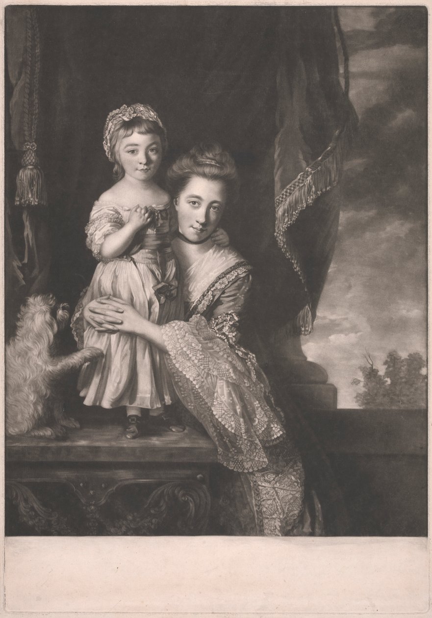 Margaret Georgiana, Viscondessa de Spencer e Sua Filha de James Watson