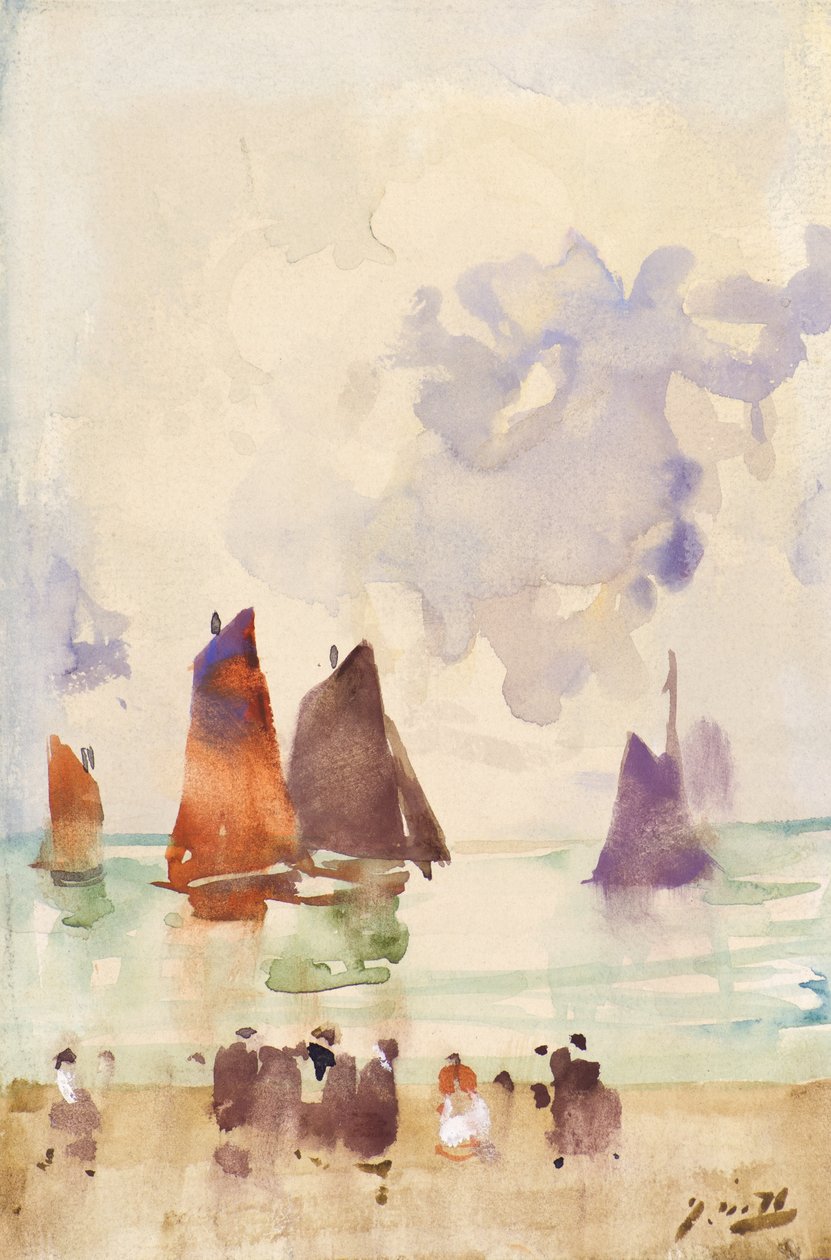 Barcos pesqueiros (aquarela) de James Watterston Herald