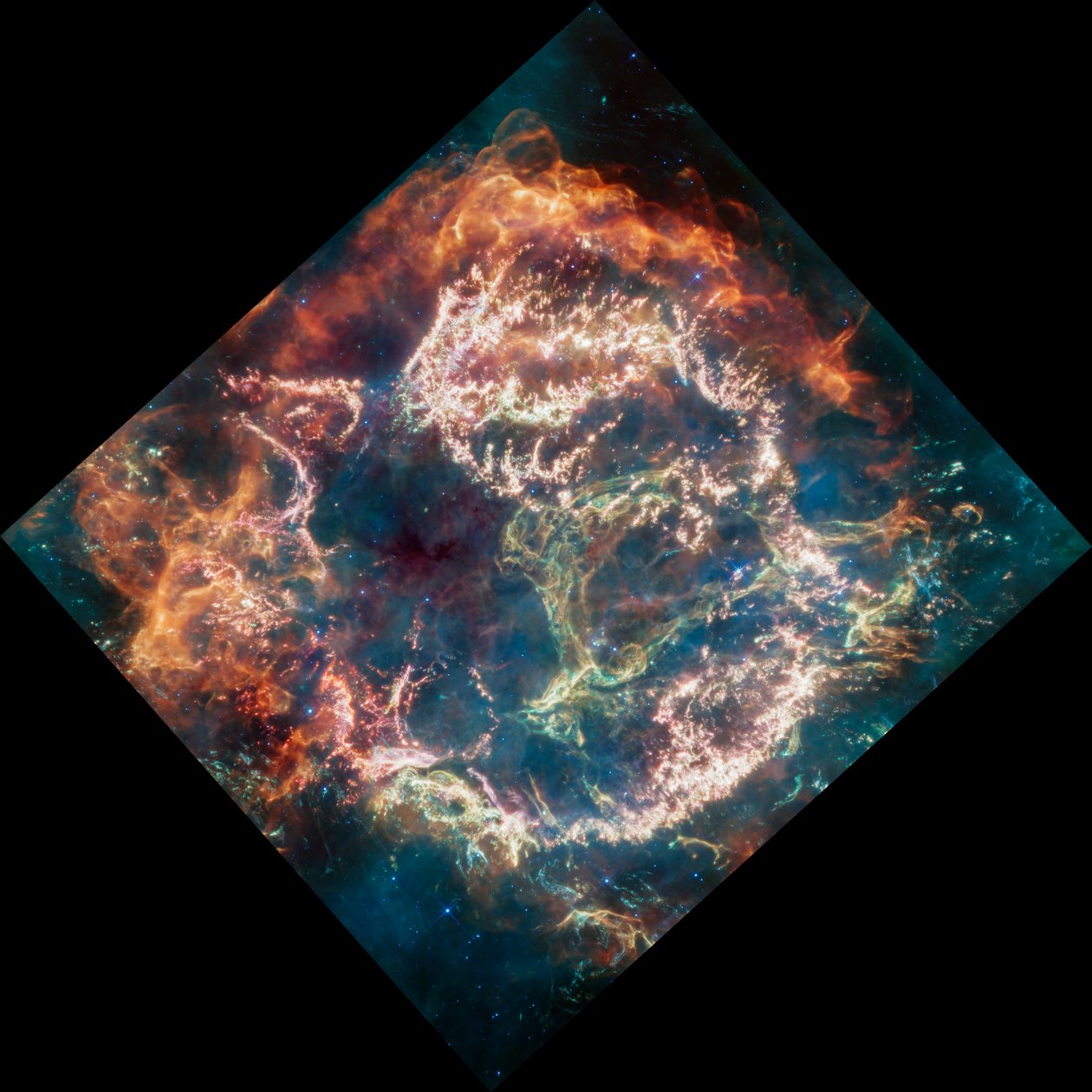 Cassiopeia A (Imagem MIRI) de James Webb Space Telescope (NASA)