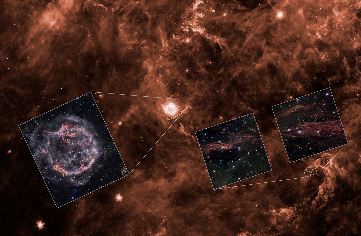 Ecos de luz de Cassiopeia A (Contexto do Spitzer) de James Webb Space Telescope (NASA)