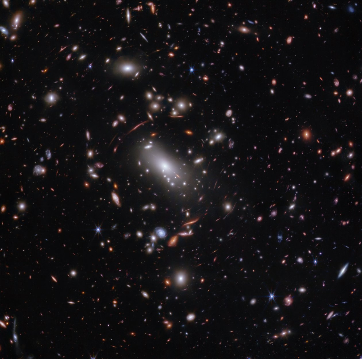 Agregado de galáxias MACS J1423 (imagem da NIRCam) de James Webb Space Telescope (NASA)