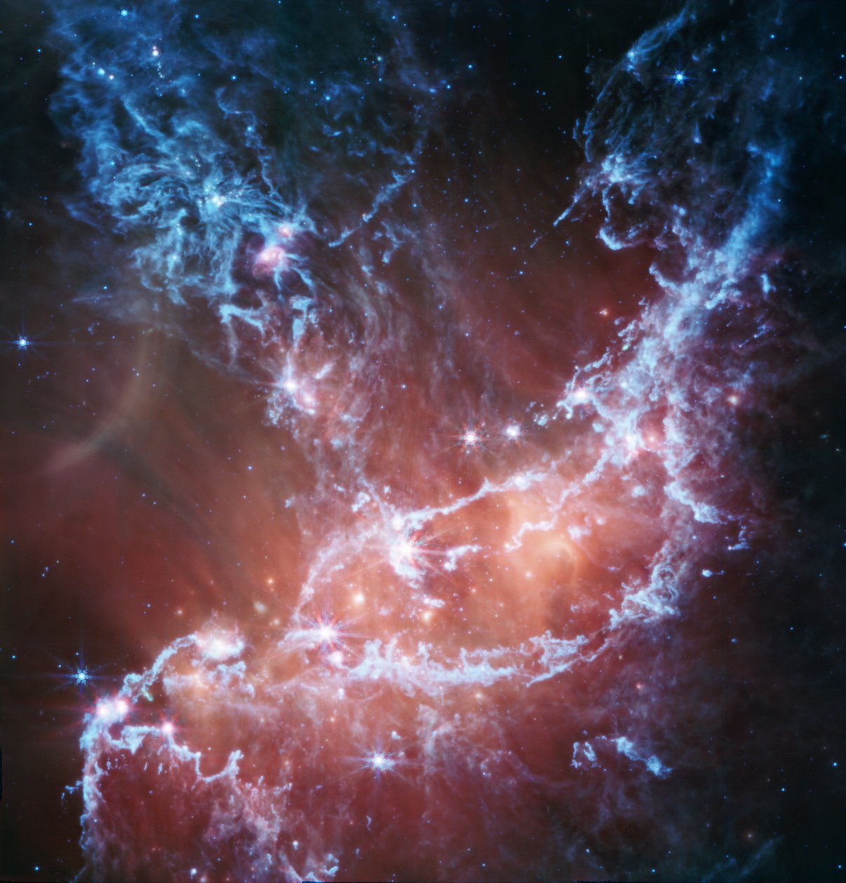 NGC 346 (Imagem MIRI) de James Webb Space Telescope (NASA)
