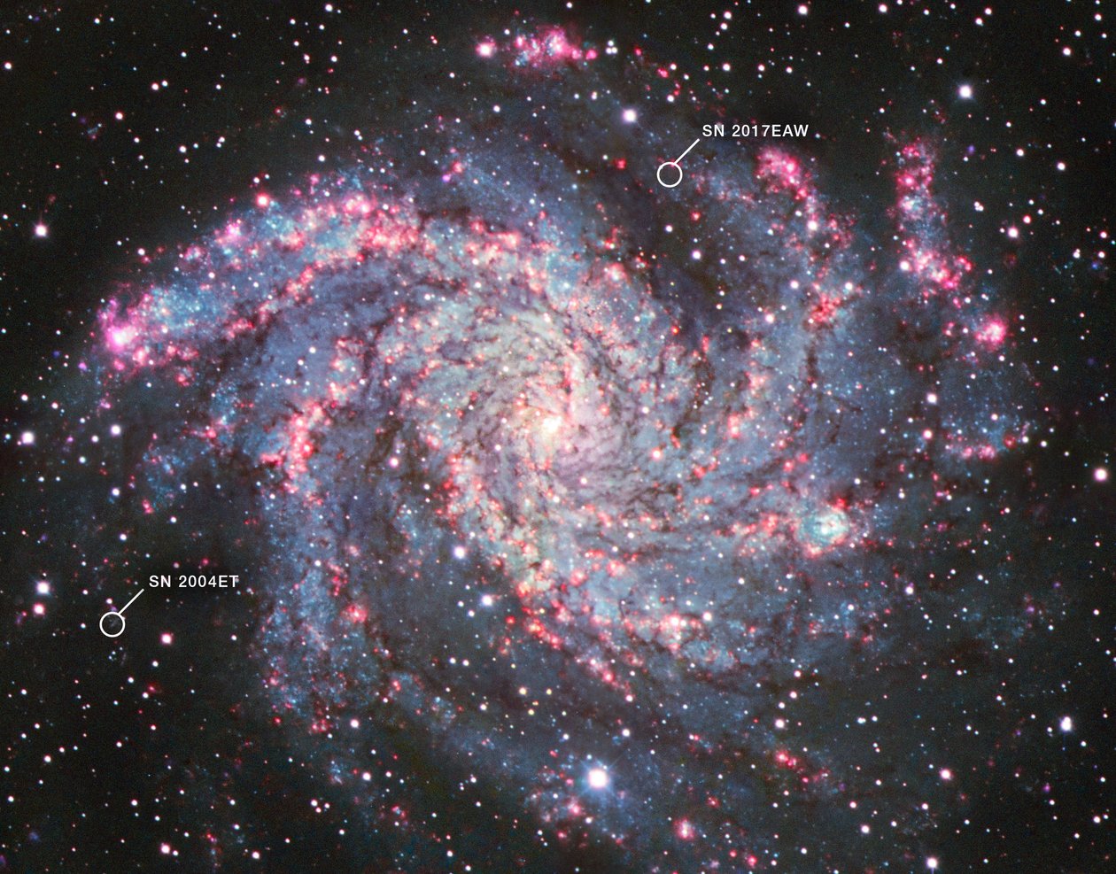 NGC 6946 (Observatório Nacional de Kitt Peak) de James Webb Space Telescope (NASA)