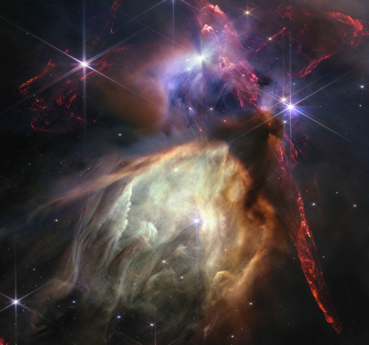 Rho Ophiuchi (Imagem NIRCam) de James Webb Space Telescope (NASA)
