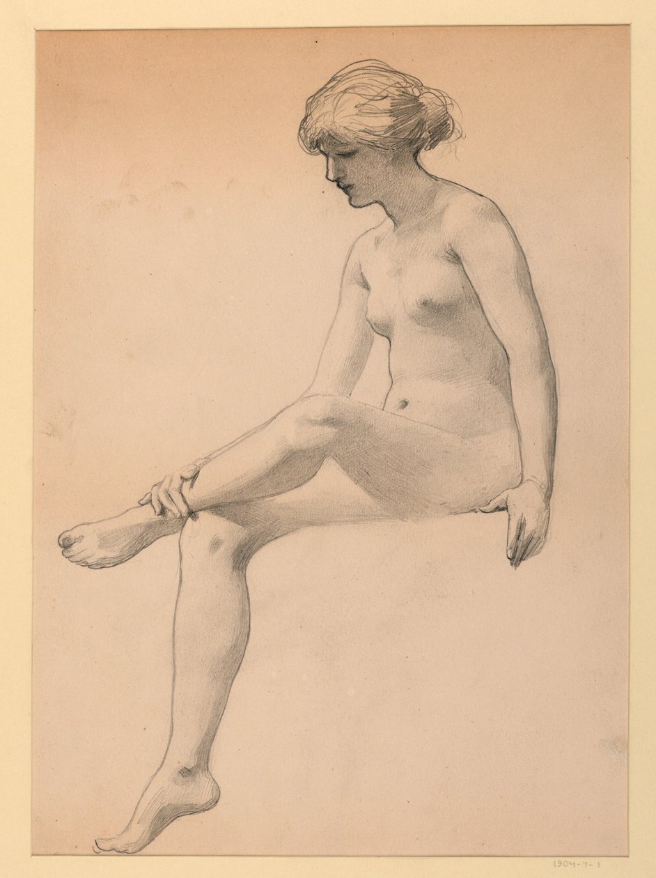 Nu feminino sentado de James Wells Champney