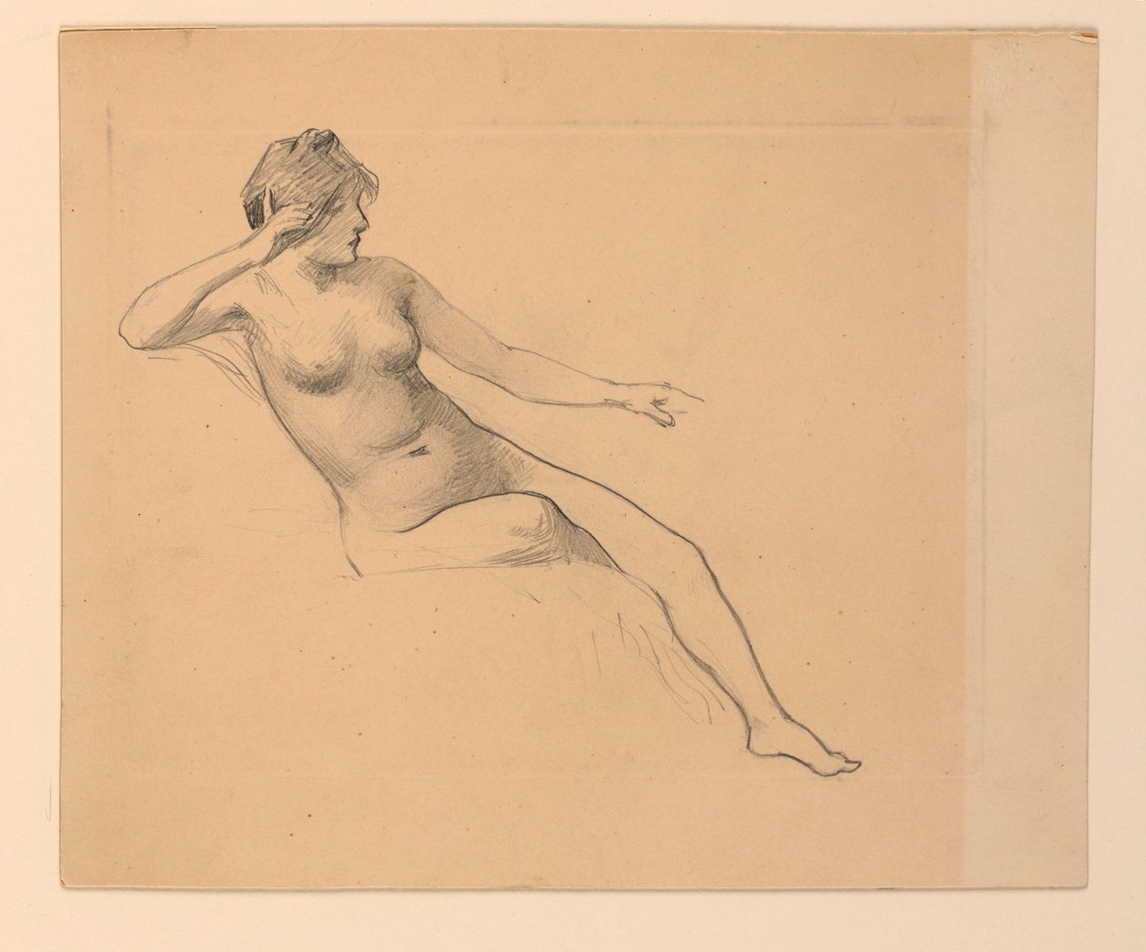 Nu feminino sentado de James Wells Champney