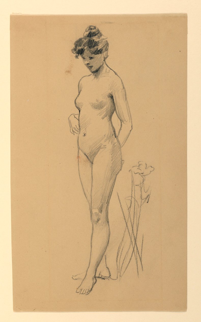 Nu feminino em pé de James Wells Champney