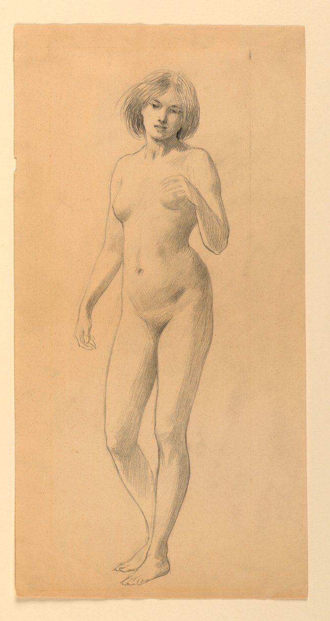 Nu feminino em pé de James Wells Champney