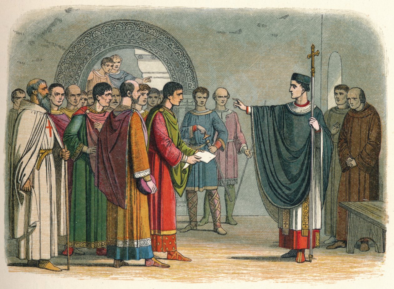 Becket proíbe o conde de Leicester de lhe proferir sentença, 1162 1864 de James William Edmund Doyle