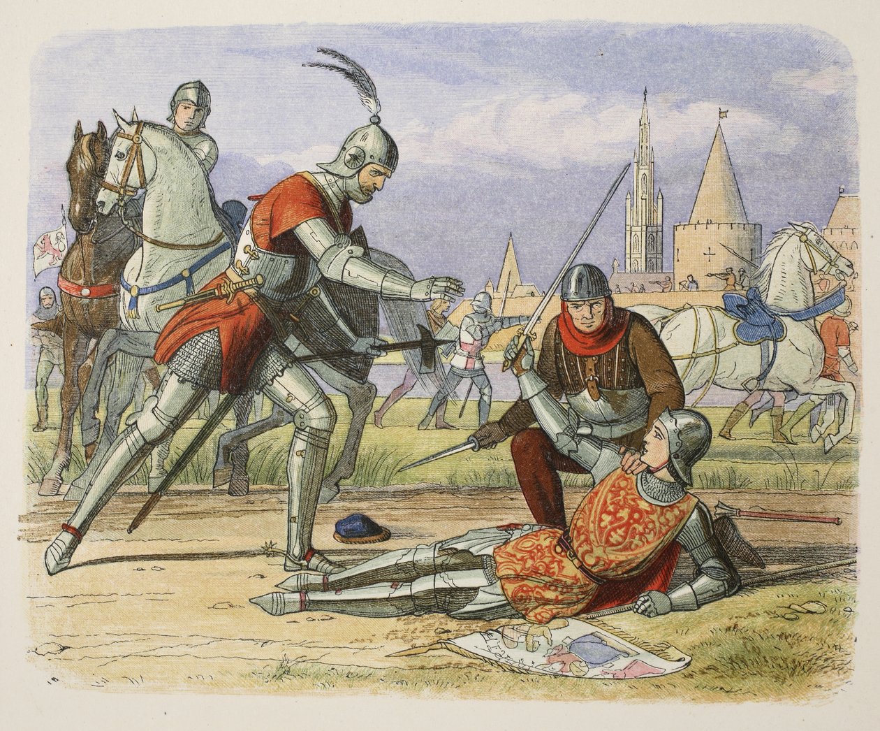 Captura de Joana d&39;Arc, 25 de maio de 1430, de A Chronicle of England BC 55 a AD 1485, pub. Londres, 1863 de James William Edmund Doyle