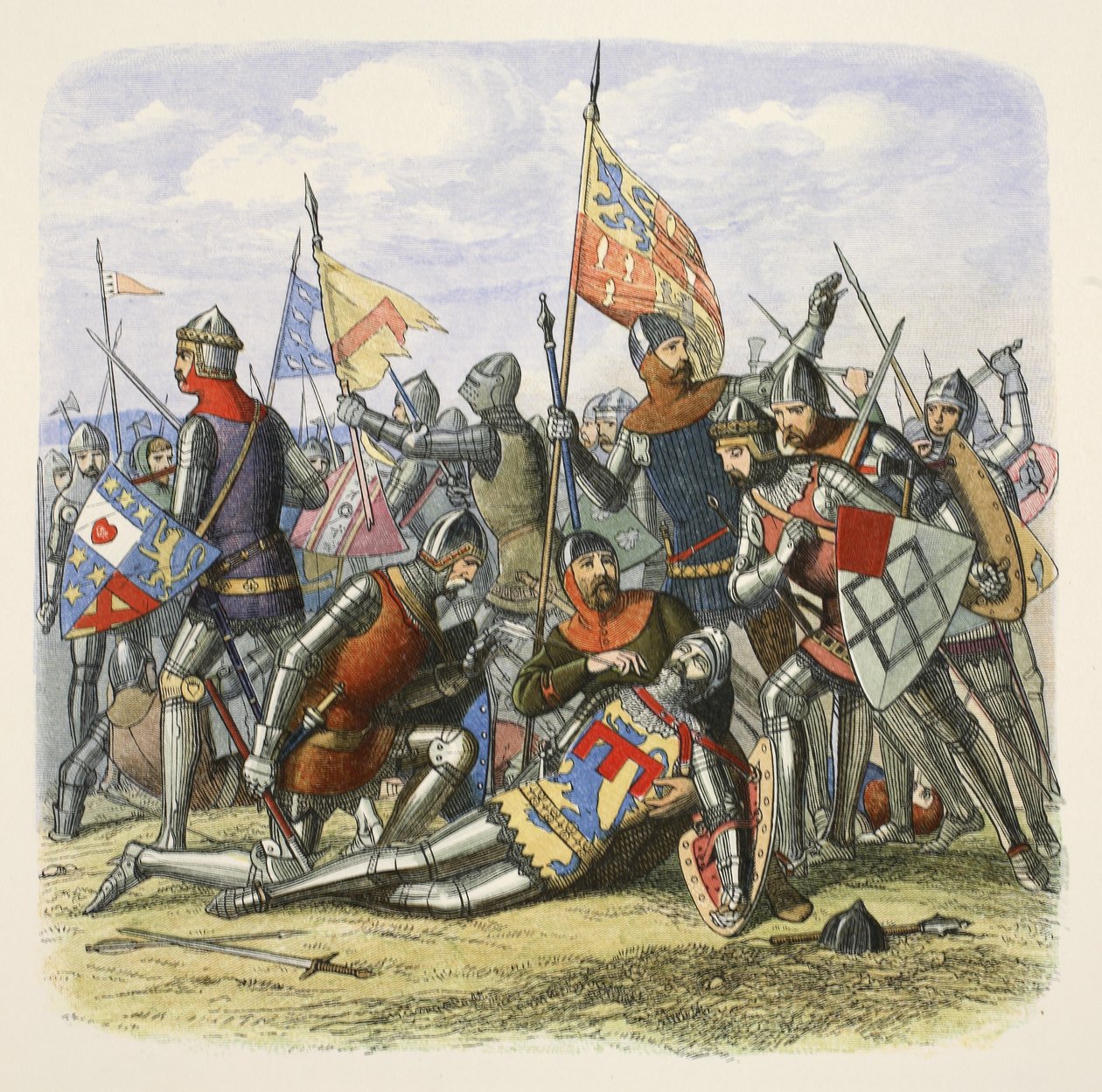Morte de Hotspur, Sir Henry Percy, de A Chronicle of England BC 55 a AD 1485, pub. Londres, 1863 de James William Edmund Doyle