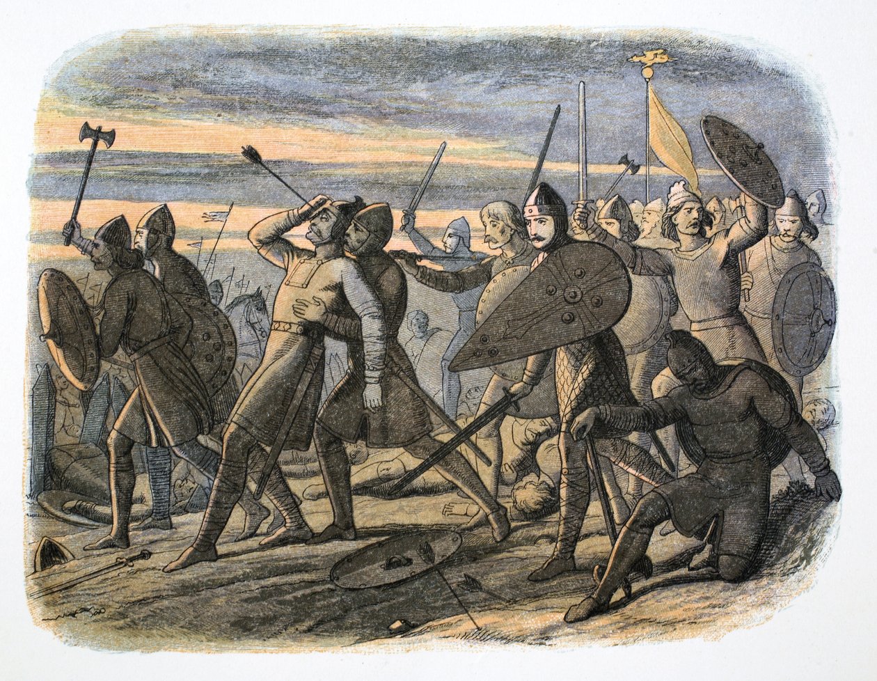 Morte do Rei Harold, Batalha de Hastings, 1066 1864 de James William Edmund Doyle