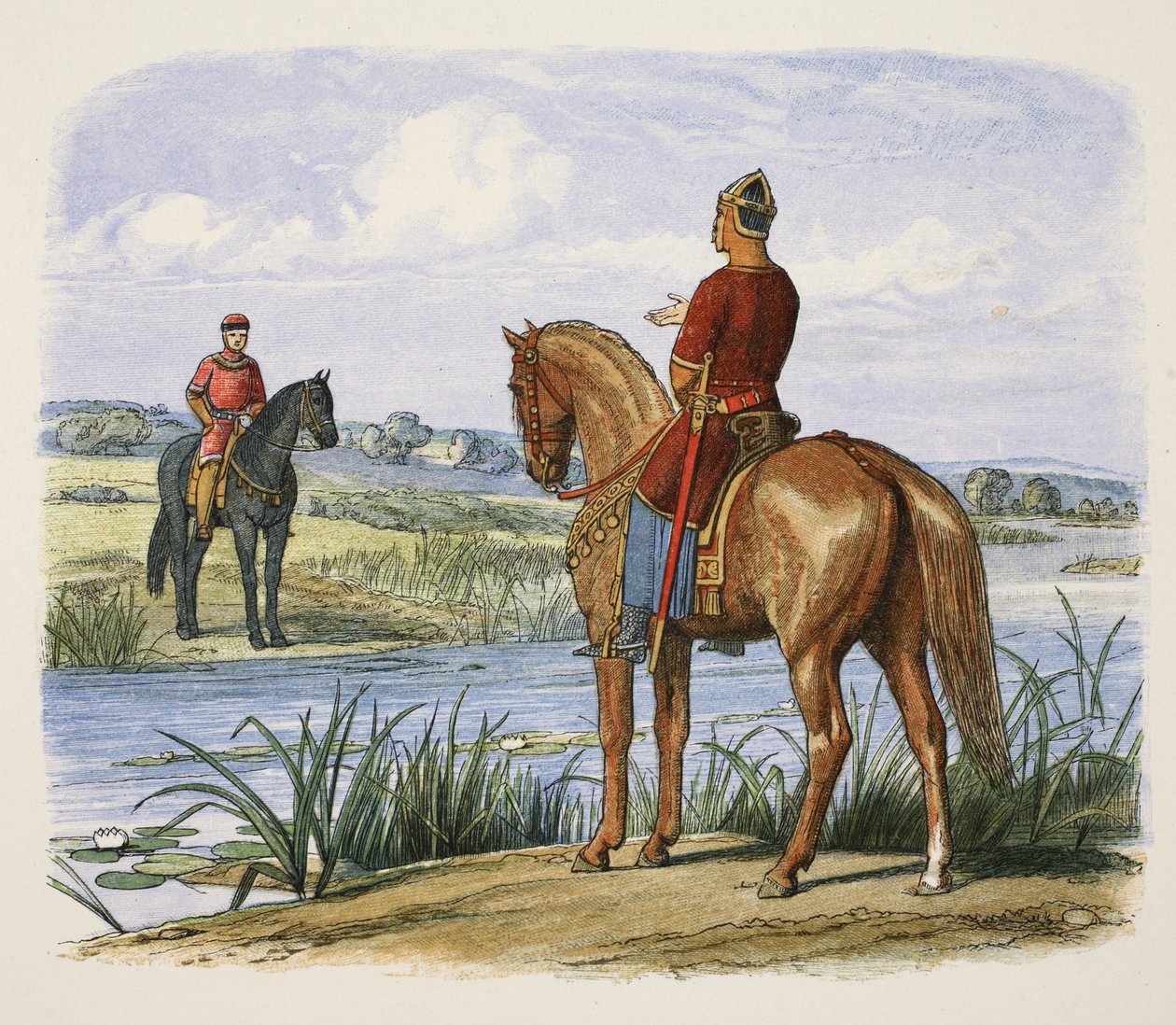 Henry e Stephen conferenciam através do Tâmisa, de A Chronicle of England BC 55 a AD 1485, pub. Londres, 1863 de James William Edmund Doyle