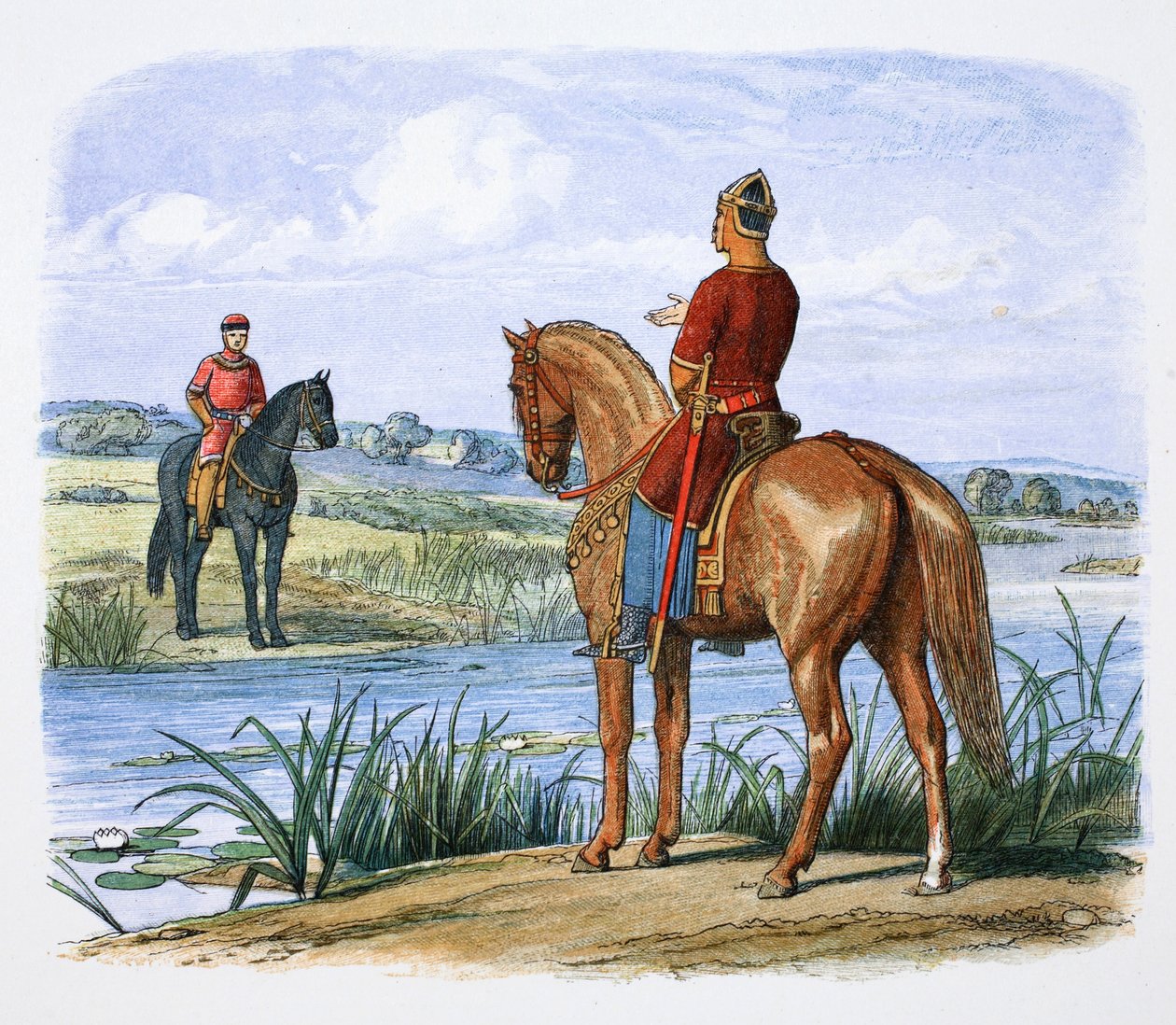 Henrique de Anjou e Estêvão conferem do outro lado do Tâmisa, 1153 1864 de James William Edmund Doyle