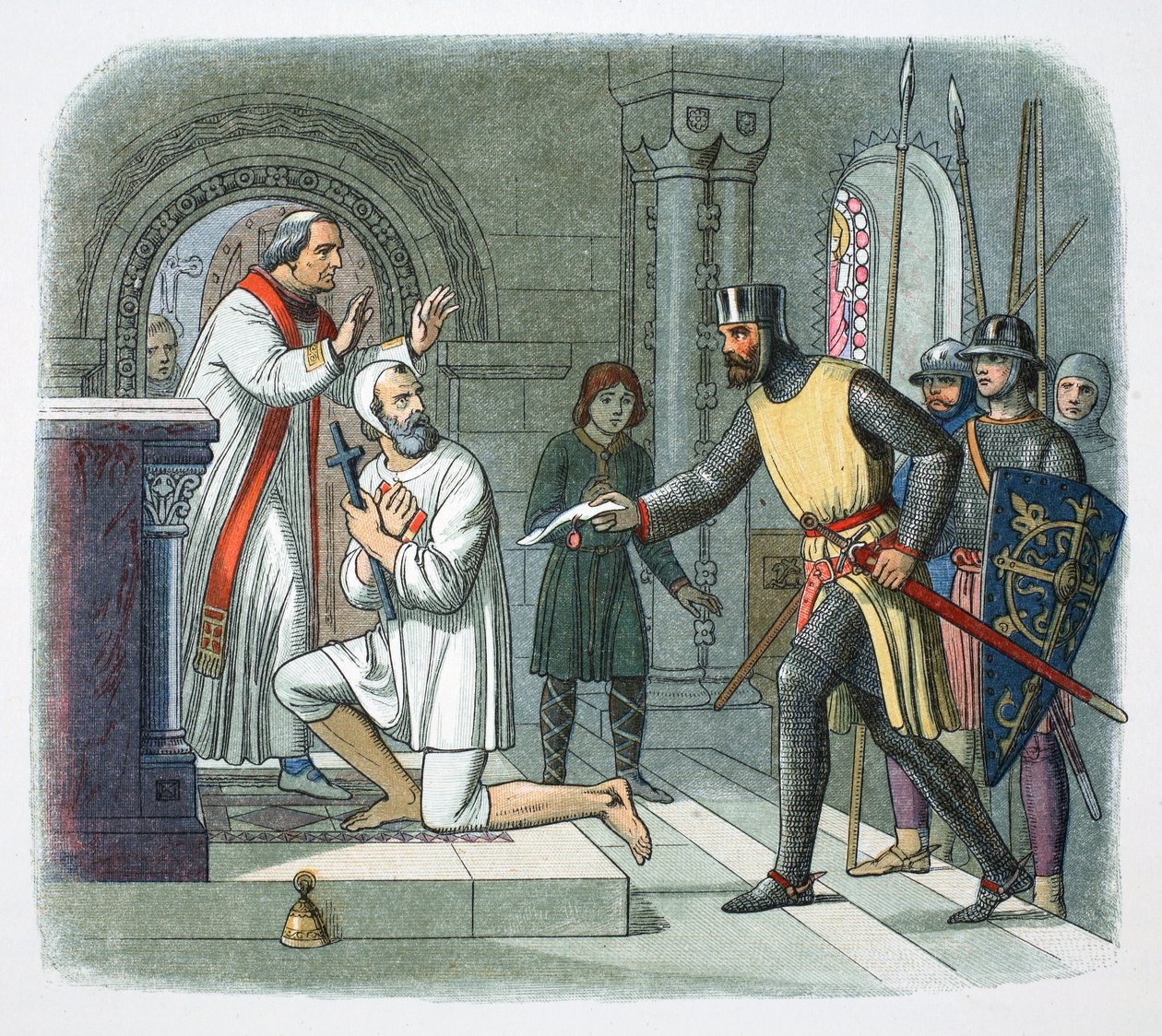 Hubert de Burgh tirado do santuário de Boisars, França, 1232 1864 de James William Edmund Doyle
