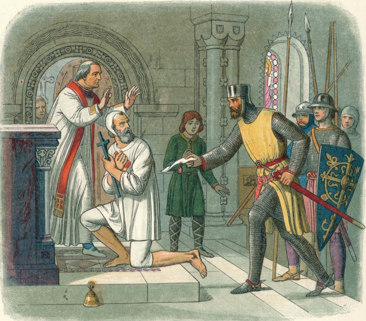 Hubert retirado do santuário em Boisars, 1232 1864 de James William Edmund Doyle