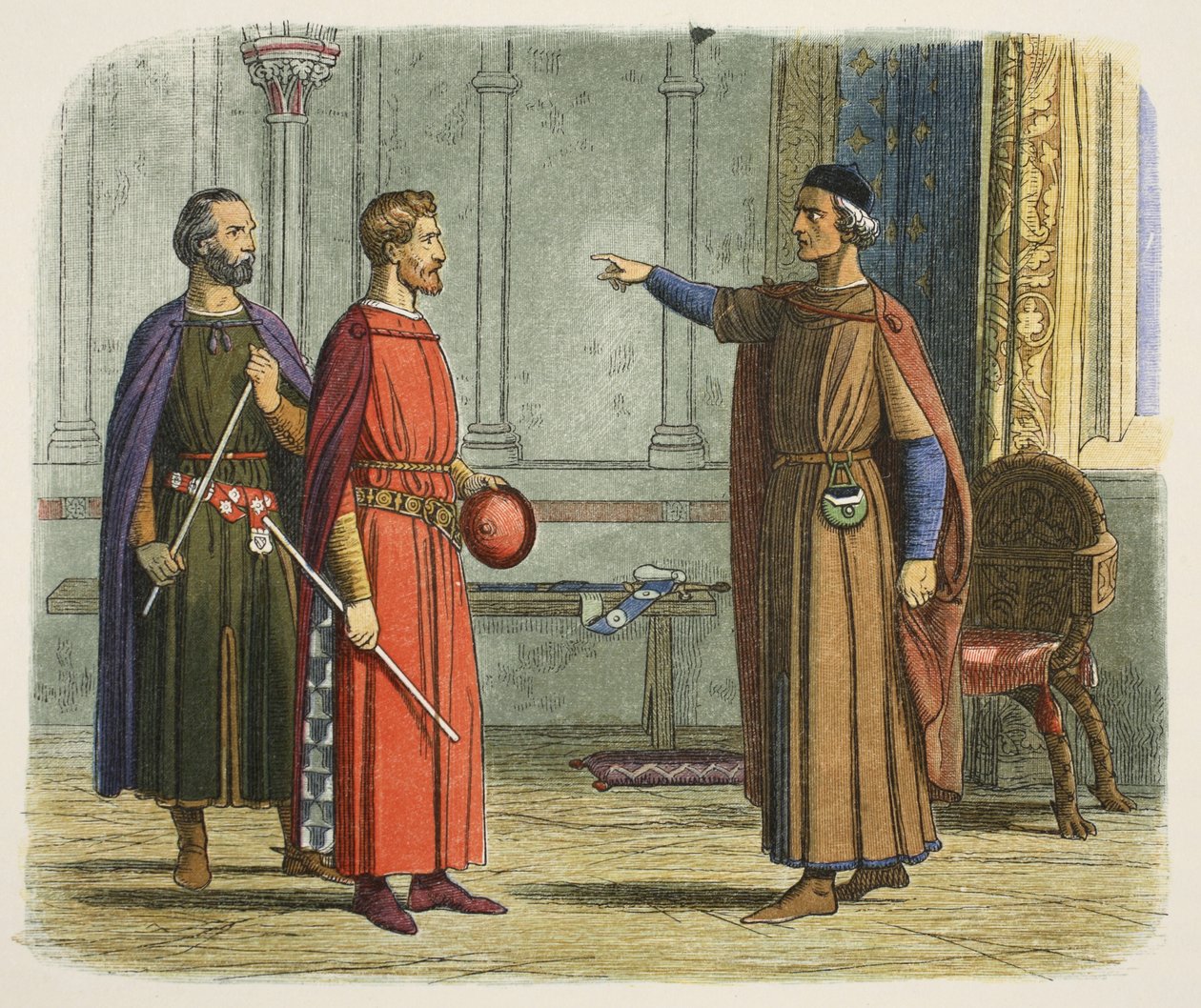 O Rei Eduardo I ameaça o Lorde Marechal de James William Edmund Doyle