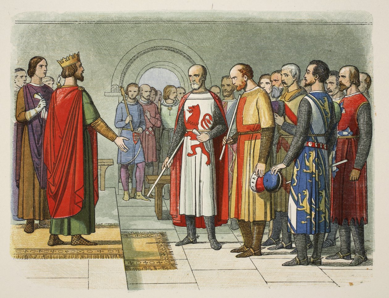 Rei Henry III e seu Parlamento, Westminster, 1258, de A Chronicle of England BC 55 a AD 1485, pub. Londres, 1863 de James William Edmund Doyle