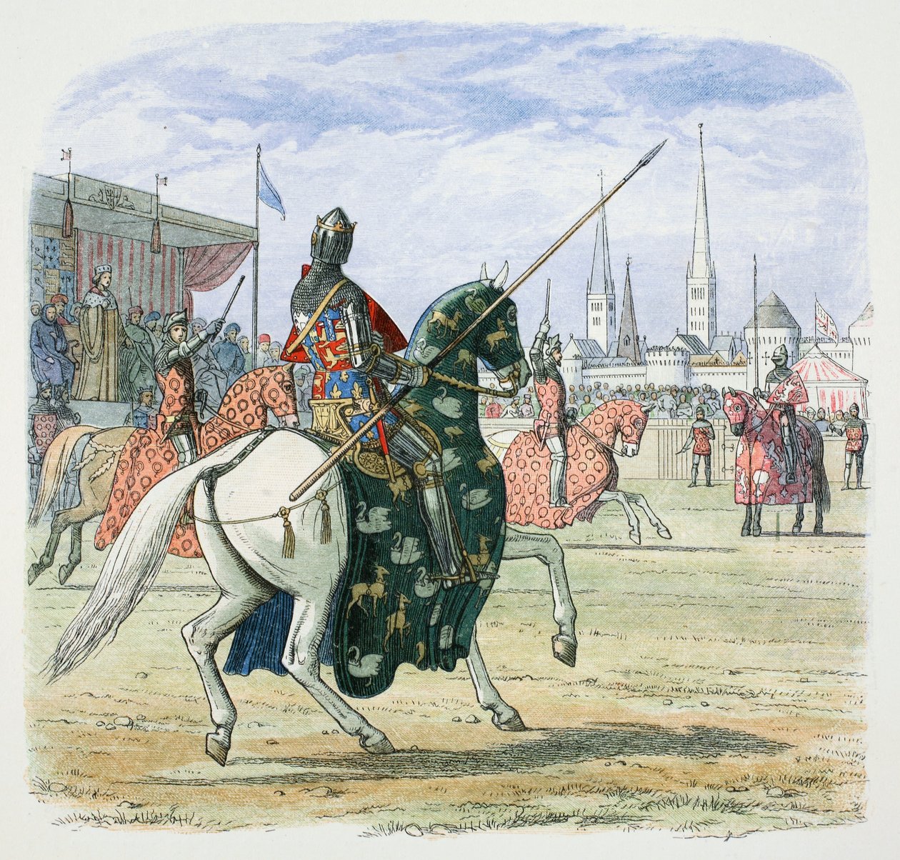 O Rei Ricardo II interrompe o duelo entre os Duques de Hereford e Norfolk, 1398 1864 de James William Edmund Doyle