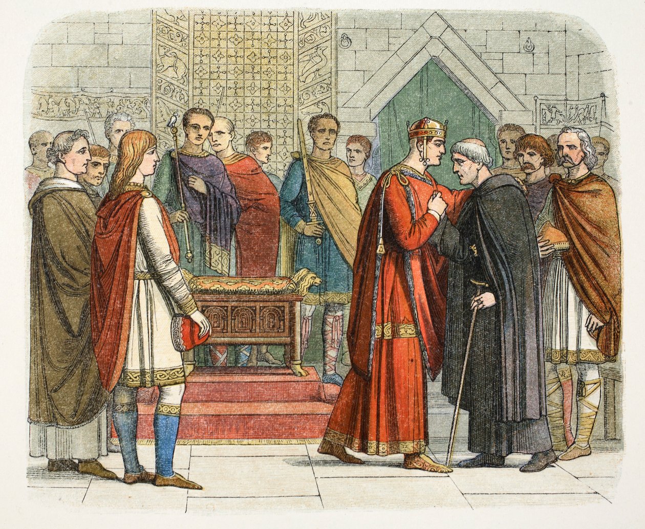 Rei Guilherme I paga a corte aos líderes ingleses, c1066 1864 de James William Edmund Doyle