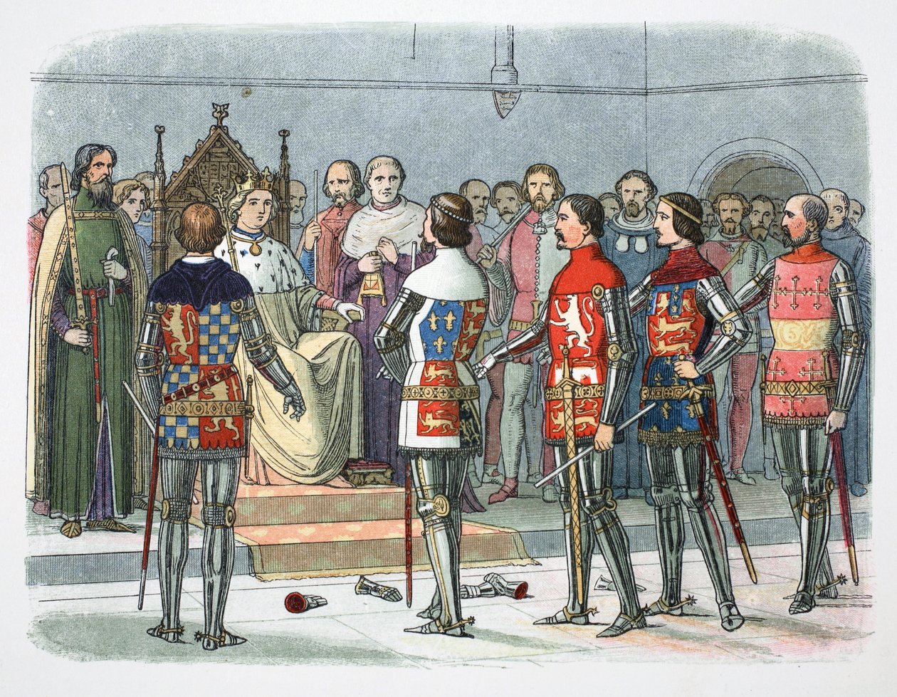 Nobres perante o Rei Ricardo II, Westminster, 1387 1864.   de James William Edmund Doyle