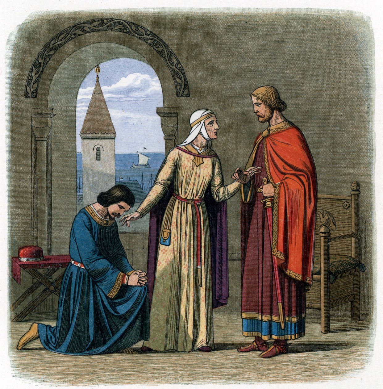 A conselho de sua mãe, Eleanor da Aquitânia, rei Ricardo I de James William Edmund Doyle