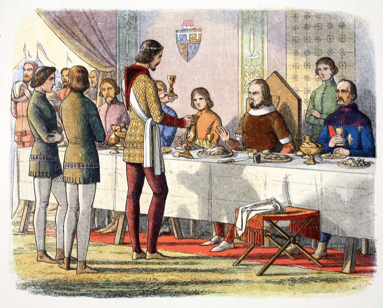 Príncipe Edward serve John de Artois à mesa depois de tê-lo derrotado em Poitiers, 1356 1864 de James William Edmund Doyle
