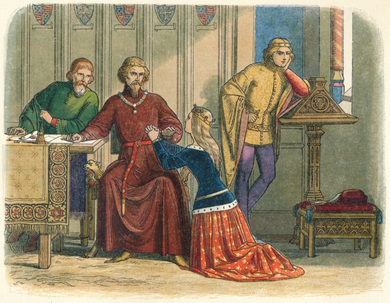 A rainha Anne intercede de Sir Simon Burley, 1388 1864 de James William Edmund Doyle