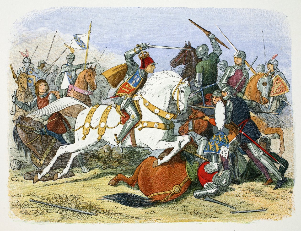 Ricardo III da Inglaterra na Batalha de Bosworth Field, Leicestershire, 1485 1864 de James William Edmund Doyle