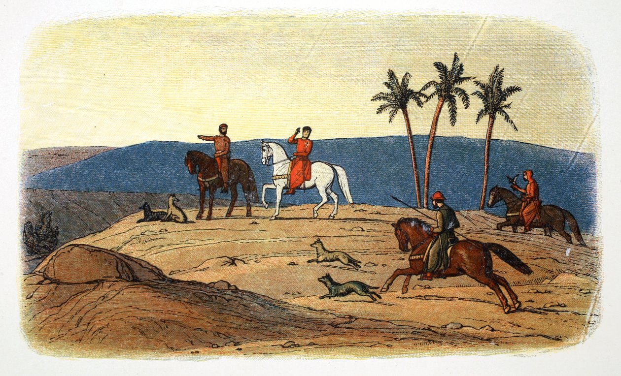 Ricardo I da Inglaterra recusa-se a olhar para Jerusalém, tendo falhado em conquistá-la, 1192 1864 de James William Edmund Doyle