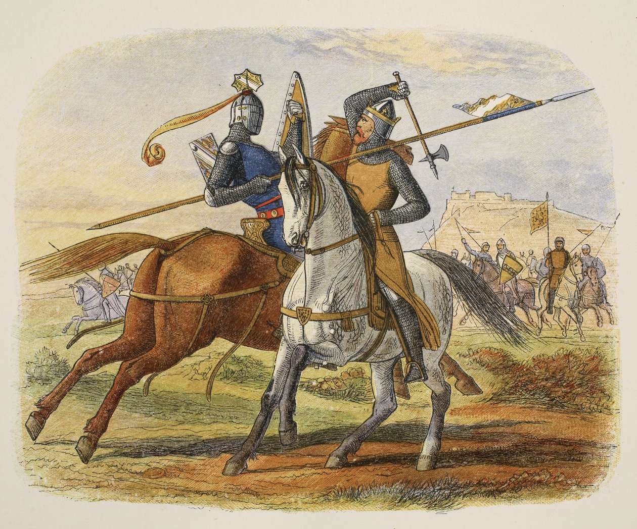 Sir Robert Bruce mata Sir Henry Bohun, de A Chronicle of England BC 55 a AD 1485, pub. Londres, 1863 de James William Edmund Doyle