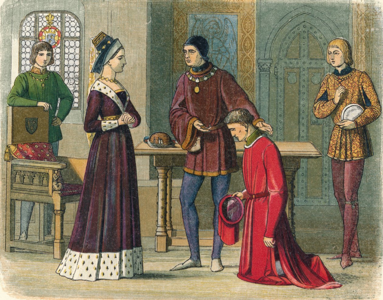 O conde de Warwick submete-se à rainha Margaret, 1470 1864 de James William Edmund Doyle