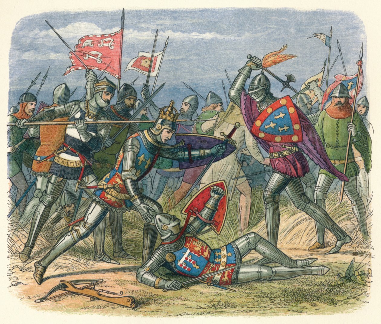 O rei atacado pelo duque de Alencon, 1415 18640 de James William Edmund Doyle