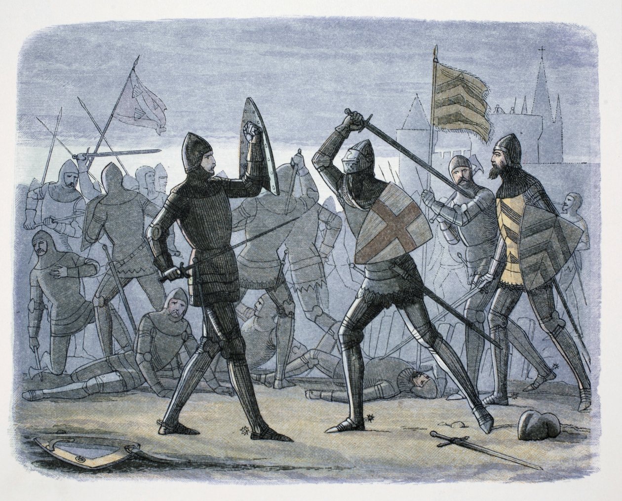 O Cerco de Calais, França, 1346-1347 1864 de James William Edmund Doyle