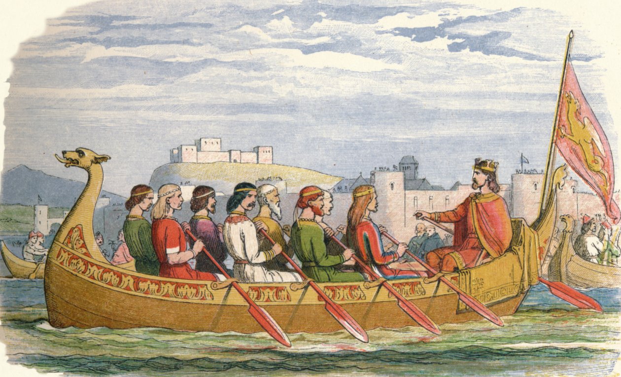 A barcaça de Edgar tripulada por oito reis no Dee, 973 1864 de James William Edmund Doyle