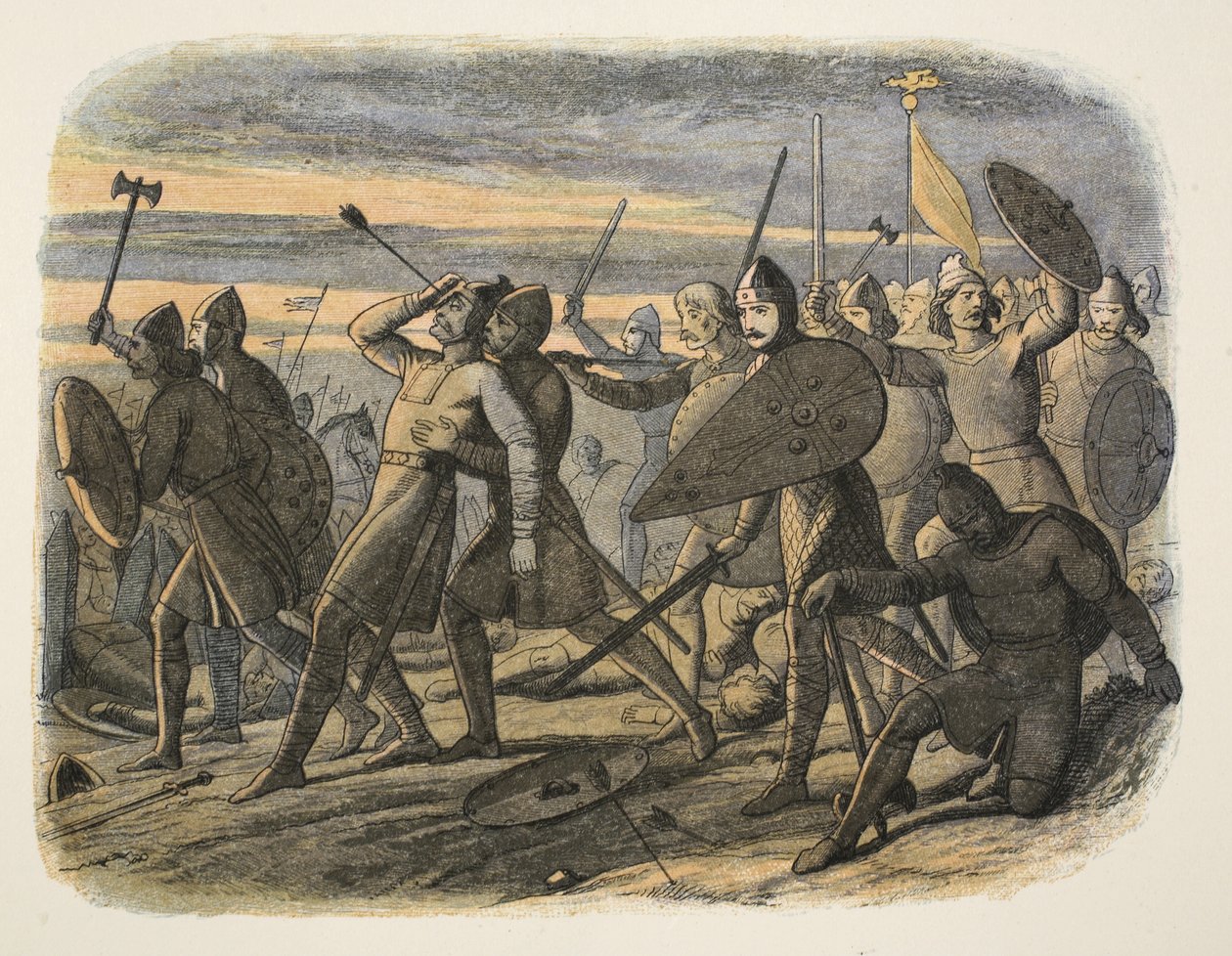 A morte de Harold II na Batalha de Hastings, 1066, de A Chronicle of England BC 55 a AD 1485, pub. Londres, 1863 de James William Edmund Doyle